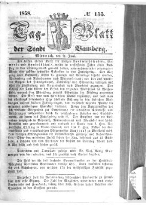 Tag-Blatt der Stadt Bamberg (Bamberger Tagblatt) Mittwoch 9. Juni 1858