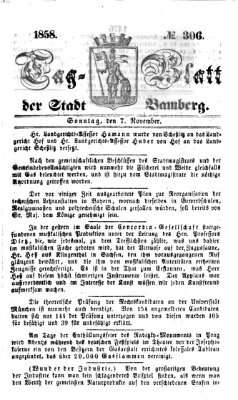 Tag-Blatt der Stadt Bamberg (Bamberger Tagblatt) Sonntag 7. November 1858
