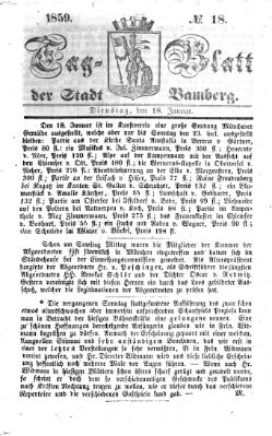 Tag-Blatt der Stadt Bamberg (Bamberger Tagblatt) Dienstag 18. Januar 1859