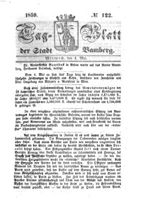 Tag-Blatt der Stadt Bamberg (Bamberger Tagblatt) Mittwoch 4. Mai 1859