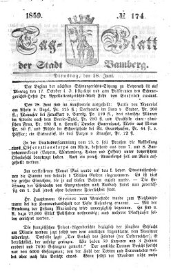 Tag-Blatt der Stadt Bamberg (Bamberger Tagblatt) Dienstag 28. Juni 1859