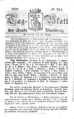 Tag-Blatt der Stadt Bamberg (Bamberger Tagblatt) Mittwoch 24. August 1859