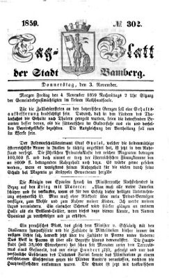 Tag-Blatt der Stadt Bamberg (Bamberger Tagblatt) Donnerstag 3. November 1859