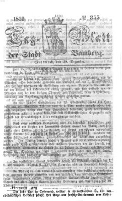 Tag-Blatt der Stadt Bamberg (Bamberger Tagblatt) Mittwoch 28. Dezember 1859