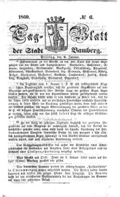 Tag-Blatt der Stadt Bamberg (Bamberger Tagblatt) Freitag 6. Januar 1860