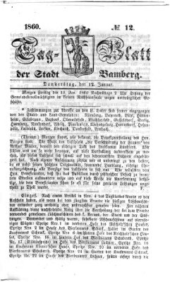 Tag-Blatt der Stadt Bamberg (Bamberger Tagblatt) Donnerstag 12. Januar 1860