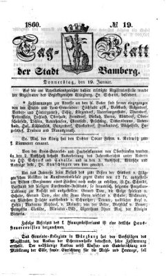 Tag-Blatt der Stadt Bamberg (Bamberger Tagblatt) Donnerstag 19. Januar 1860