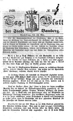 Tag-Blatt der Stadt Bamberg (Bamberger Tagblatt) Samstag 12. Mai 1860