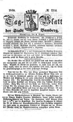 Tag-Blatt der Stadt Bamberg (Bamberger Tagblatt) Samstag 4. August 1860
