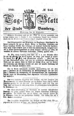 Tag-Blatt der Stadt Bamberg (Bamberger Tagblatt) Montag 3. September 1860