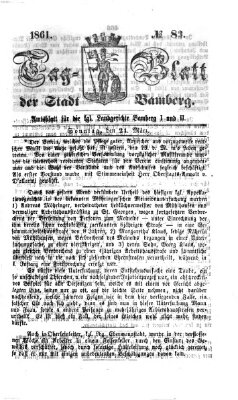 Tag-Blatt der Stadt Bamberg (Bamberger Tagblatt) Sonntag 24. März 1861