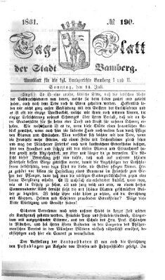 Tag-Blatt der Stadt Bamberg (Bamberger Tagblatt) Sonntag 14. Juli 1861