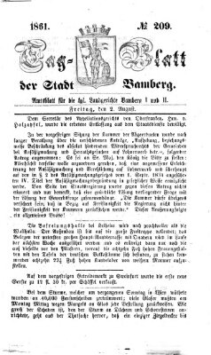 Tag-Blatt der Stadt Bamberg (Bamberger Tagblatt) Freitag 2. August 1861