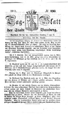 Tag-Blatt der Stadt Bamberg (Bamberger Tagblatt) Freitag 23. August 1861