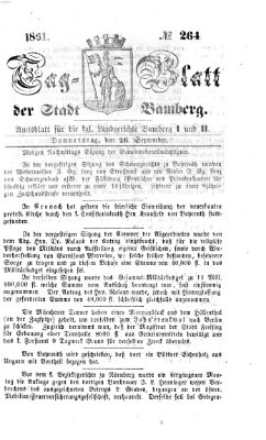 Tag-Blatt der Stadt Bamberg (Bamberger Tagblatt) Donnerstag 26. September 1861