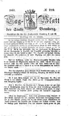 Tag-Blatt der Stadt Bamberg (Bamberger Tagblatt) Freitag 11. Oktober 1861