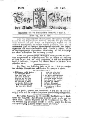 Tag-Blatt der Stadt Bamberg (Bamberger Tagblatt) Montag 5. Mai 1862