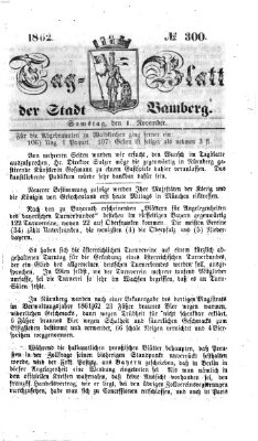 Tag-Blatt der Stadt Bamberg (Bamberger Tagblatt) Samstag 1. November 1862