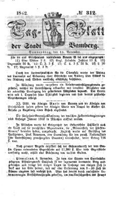 Tag-Blatt der Stadt Bamberg (Bamberger Tagblatt) Donnerstag 13. November 1862