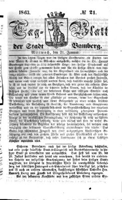Tag-Blatt der Stadt Bamberg (Bamberger Tagblatt) Mittwoch 21. Januar 1863