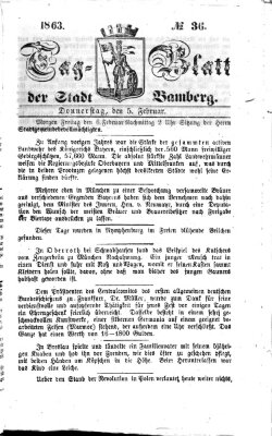 Tag-Blatt der Stadt Bamberg (Bamberger Tagblatt) Donnerstag 5. Februar 1863