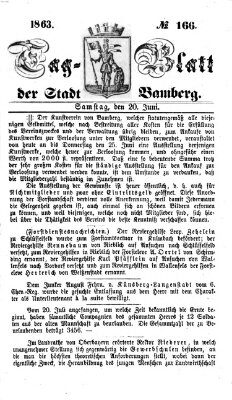 Tag-Blatt der Stadt Bamberg (Bamberger Tagblatt) Samstag 20. Juni 1863