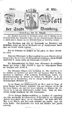 Tag-Blatt der Stadt Bamberg (Bamberger Tagblatt) Samstag 29. August 1863