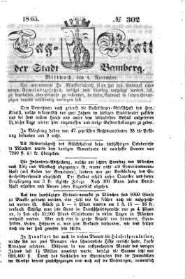 Tag-Blatt der Stadt Bamberg (Bamberger Tagblatt) Mittwoch 4. November 1863