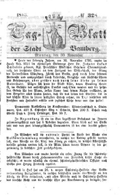 Tag-Blatt der Stadt Bamberg (Bamberger Tagblatt) Montag 30. November 1863