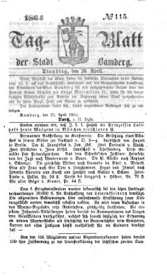 Tag-Blatt der Stadt Bamberg (Bamberger Tagblatt) Dienstag 26. April 1864