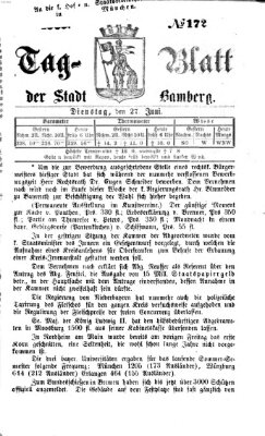 Tag-Blatt der Stadt Bamberg (Bamberger Tagblatt) Dienstag 27. Juni 1865