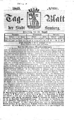 Tag-Blatt der Stadt Bamberg (Bamberger Tagblatt) Freitag 25. August 1865