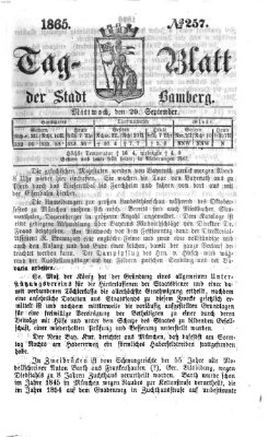 Tag-Blatt der Stadt Bamberg (Bamberger Tagblatt) Mittwoch 20. September 1865