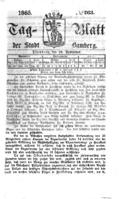 Tag-Blatt der Stadt Bamberg (Bamberger Tagblatt) Dienstag 26. September 1865