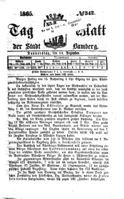 Tag-Blatt der Stadt Bamberg (Bamberger Tagblatt) Donnerstag 14. Dezember 1865