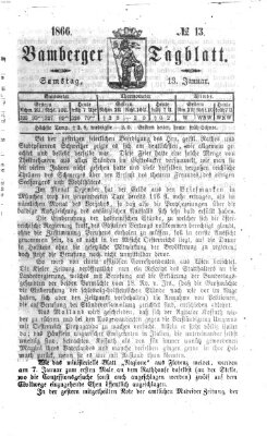 Bamberger Tagblatt Samstag 13. Januar 1866