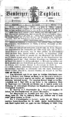 Bamberger Tagblatt Freitag 2. März 1866