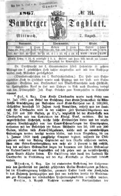 Bamberger Tagblatt Mittwoch 7. August 1867