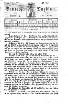 Bamberger Tagblatt Samstag 19. Oktober 1867