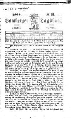 Bamberger Tagblatt Freitag 24. April 1868
