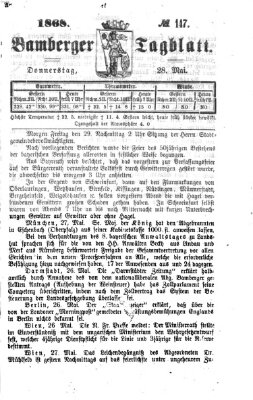 Bamberger Tagblatt Donnerstag 28. Mai 1868