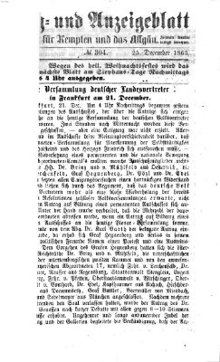 Tag- und Anzeigeblatt für Kempten und das Allgäu Freitag 25. Dezember 1863