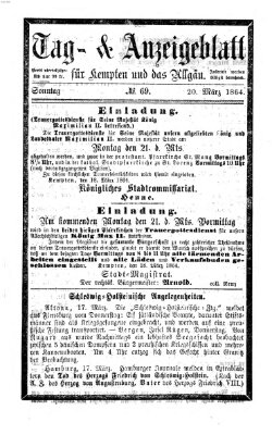 Tag- und Anzeigeblatt für Kempten und das Allgäu Sonntag 20. März 1864