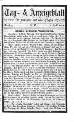 Tag- und Anzeigeblatt für Kempten und das Allgäu Samstag 9. April 1864