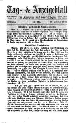 Tag- und Anzeigeblatt für Kempten und das Allgäu Mittwoch 19. Oktober 1864