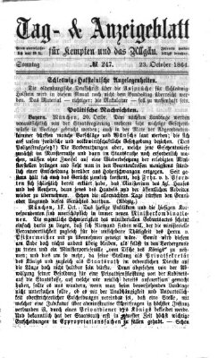 Tag- und Anzeigeblatt für Kempten und das Allgäu Sonntag 23. Oktober 1864