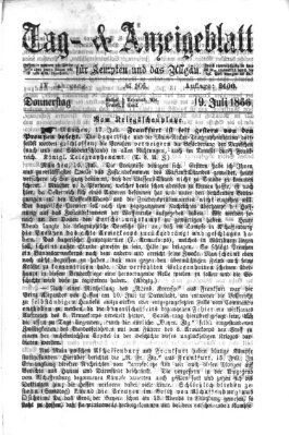 Tag- und Anzeigeblatt für Kempten und das Allgäu Donnerstag 19. Juli 1866