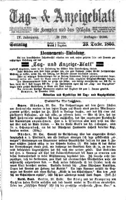 Tag- und Anzeigeblatt für Kempten und das Allgäu Sonntag 23. Dezember 1866