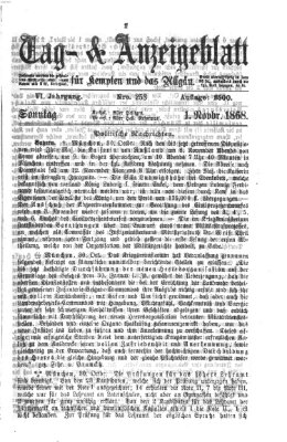 Tag- und Anzeigeblatt für Kempten und das Allgäu Sonntag 1. November 1868