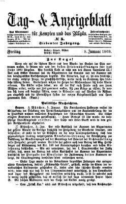 Tag- und Anzeigeblatt für Kempten und das Allgäu Freitag 8. Januar 1869